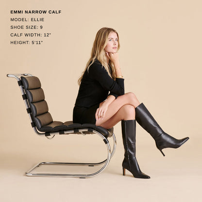 Emmi Black Leather Narrow Calf Boots Dolce Vita