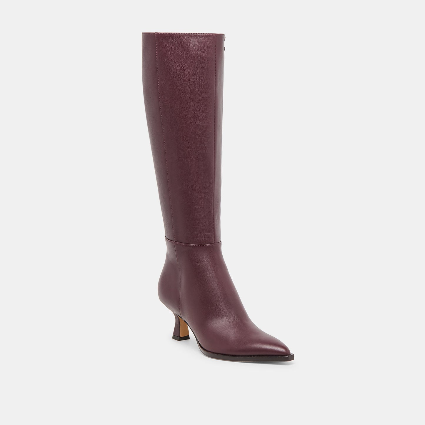 Auggie Wine Leather Wide Calf Boots Dolce Vita