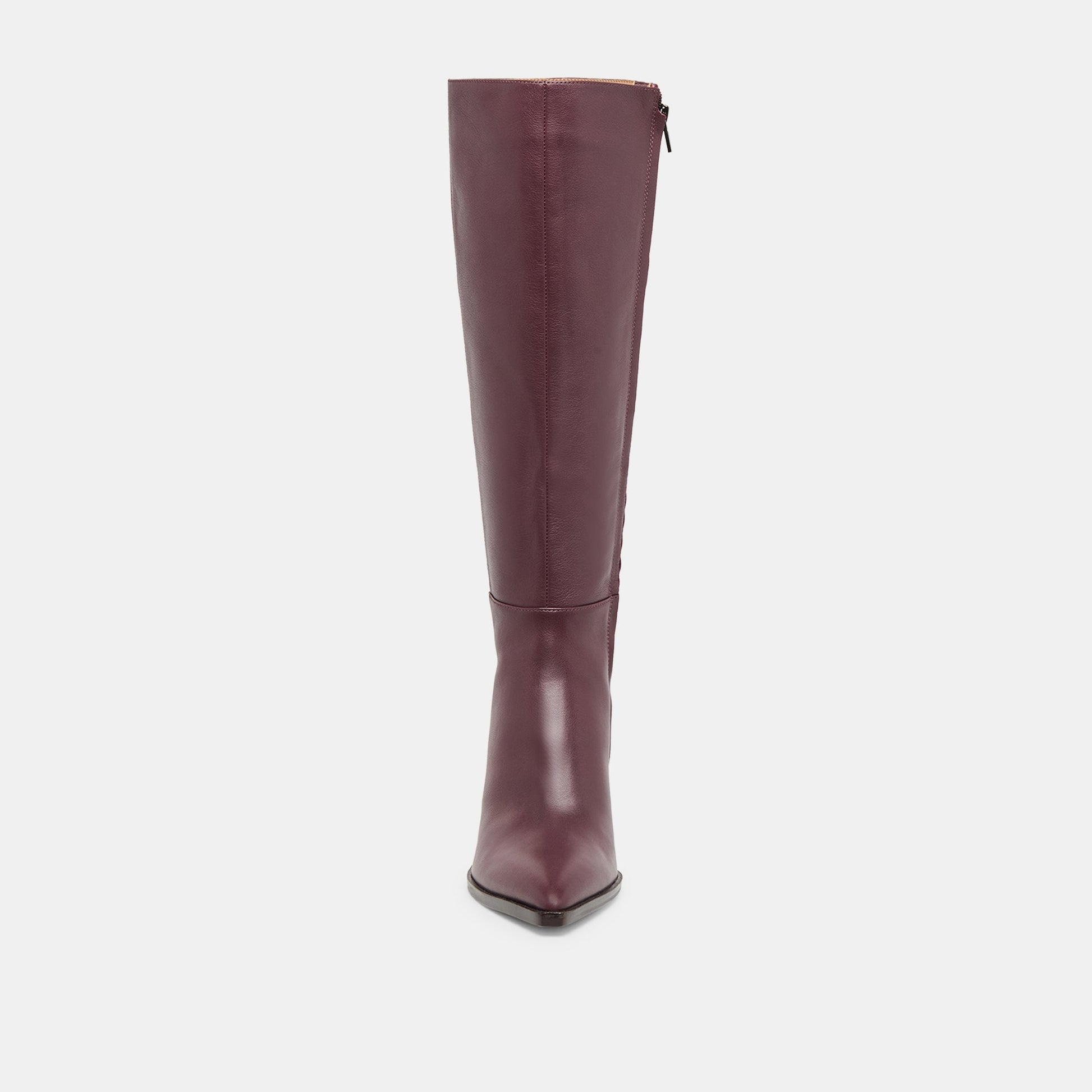 Auggie Wine Leather Wide Calf Boots Dolce Vita