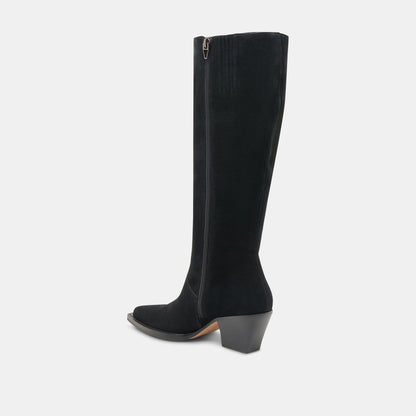 RAJ Wide Calf Boots Onyx Suede Dolce Vita