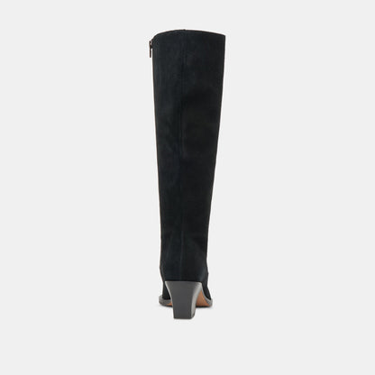 RAJ Wide Calf Boots Onyx Suede Dolce Vita