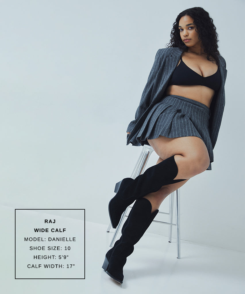 RAJ Wide Calf Boots Onyx Suede Dolce Vita