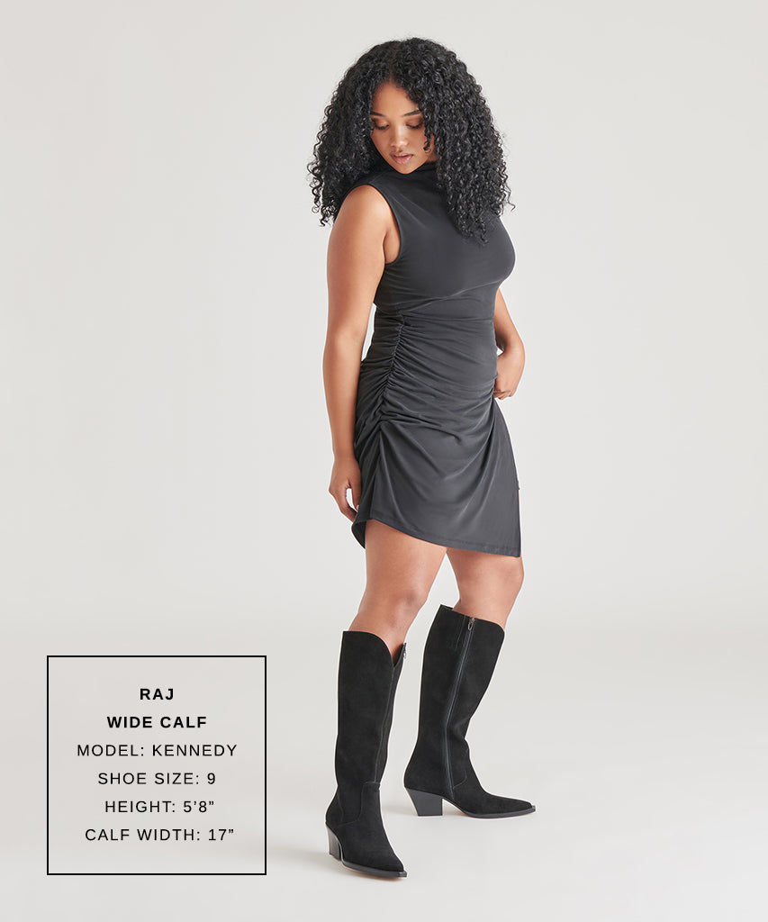 RAJ Wide Calf Boots Onyx Suede Dolce Vita