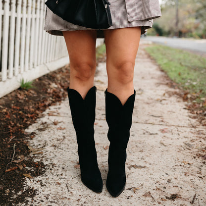 RAJ Wide Calf Boots Onyx Suede Dolce Vita