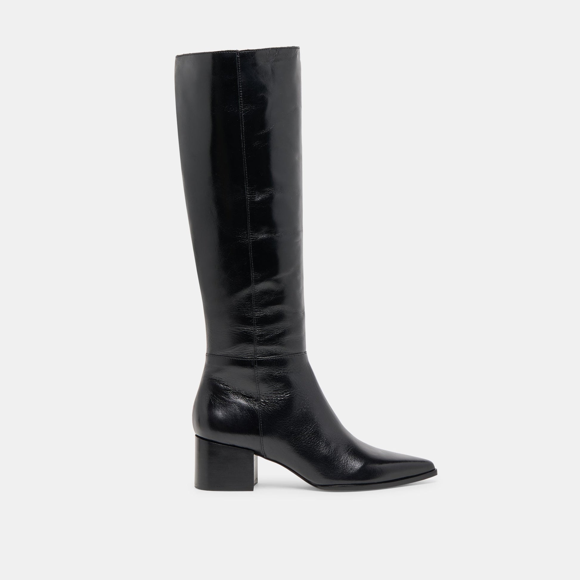 Kirson Black Leather Wide Calf Boots Dolce Vita