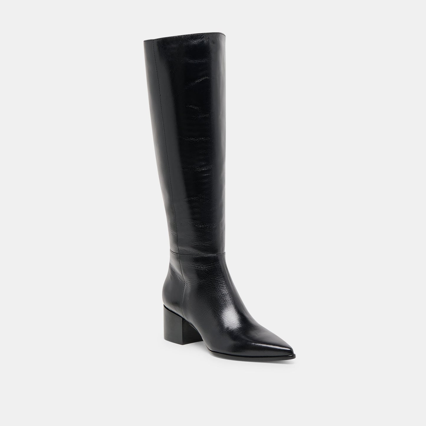 Kirson Black Leather Wide Calf Boots Dolce Vita