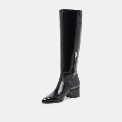 Kirson Black Leather Wide Calf Boots Dolce Vita