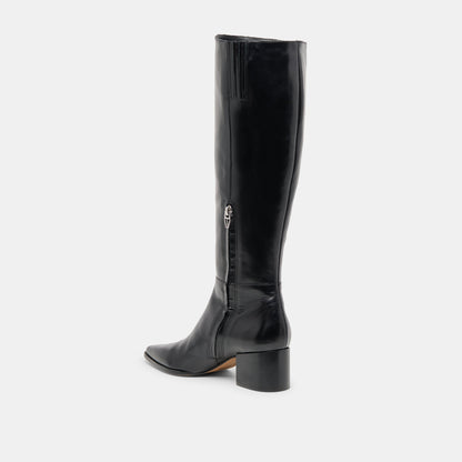 Kirson Black Leather Wide Calf Boots Dolce Vita