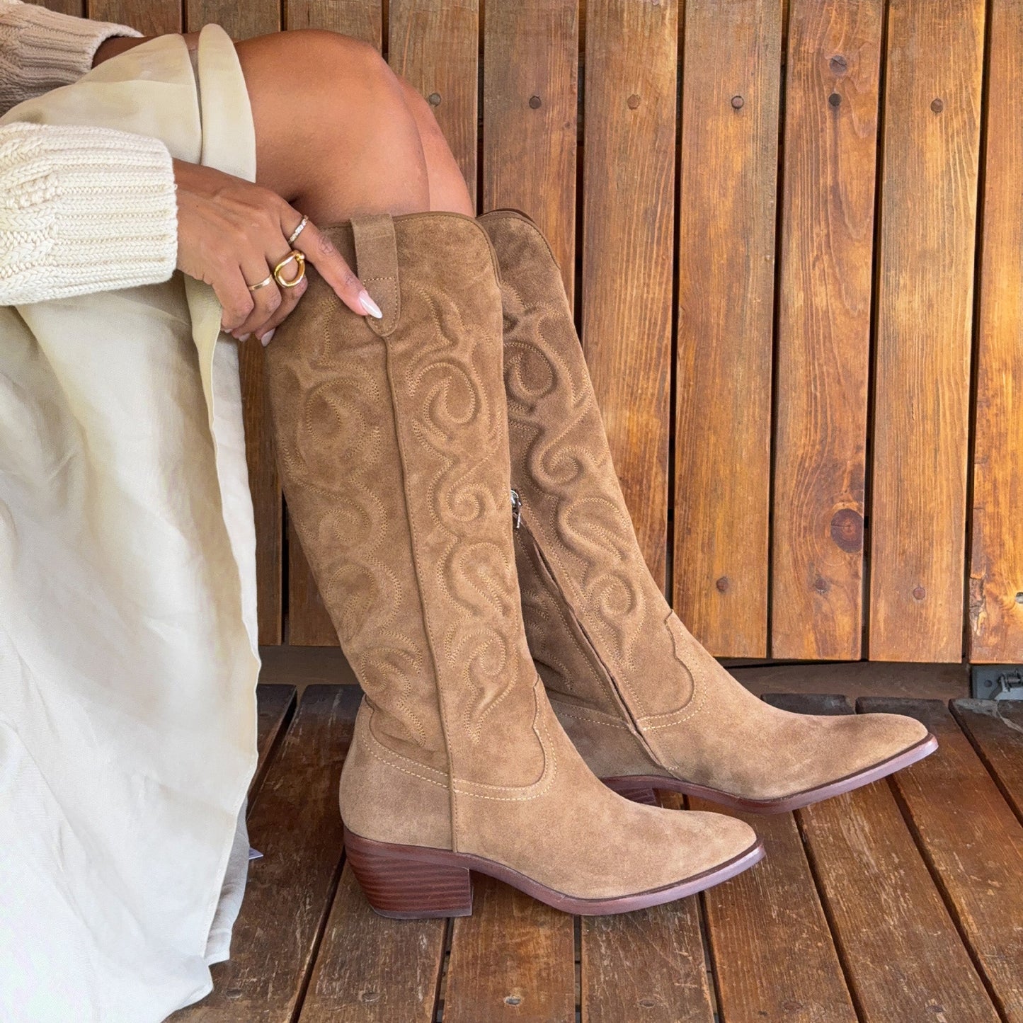 Mirla Lt Brown Suede Boots Dolce Vita