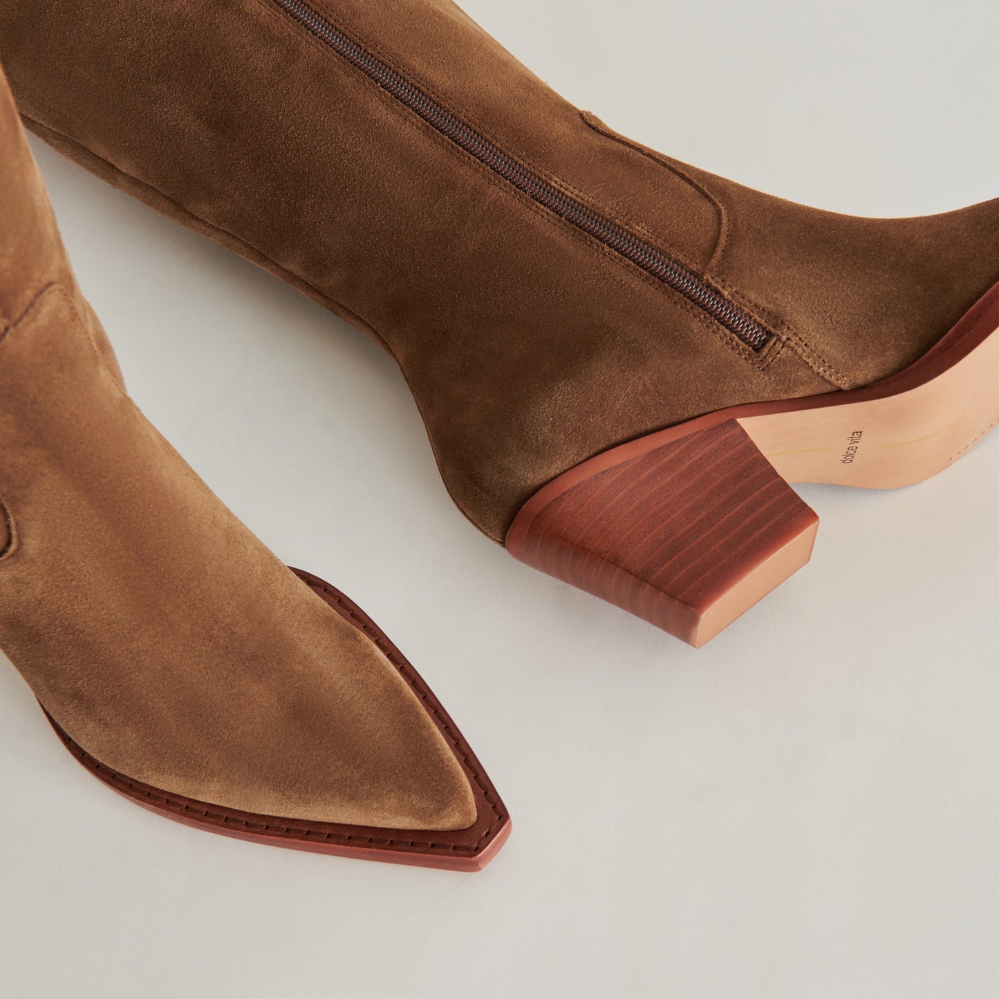 RAJ Wide Calf Boots Brown Suede Dolce Vita