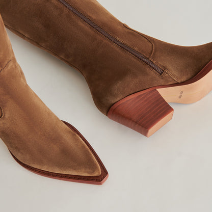 RAJ Wide Calf Boots Brown Suede Dolce Vita