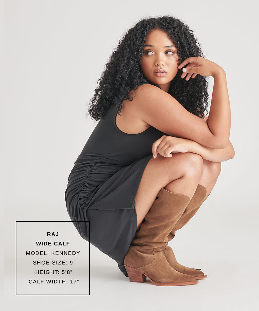 RAJ Wide Calf Boots Brown Suede Dolce Vita