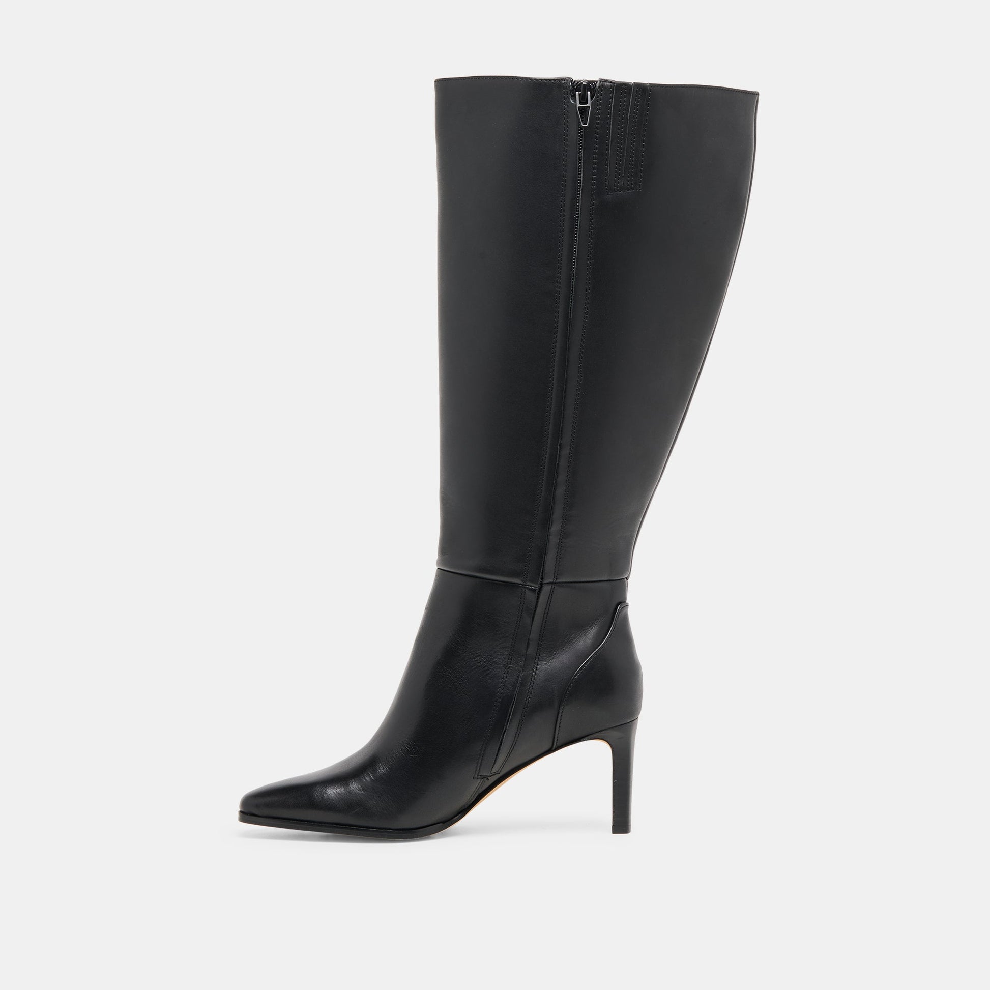 Emmi Black Leather Extra Wide Calf Boots Dolce Vita