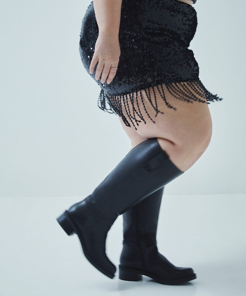 Glory H2O Waterproof Black Leather Extra Wide Calf Boots Dolce Vita