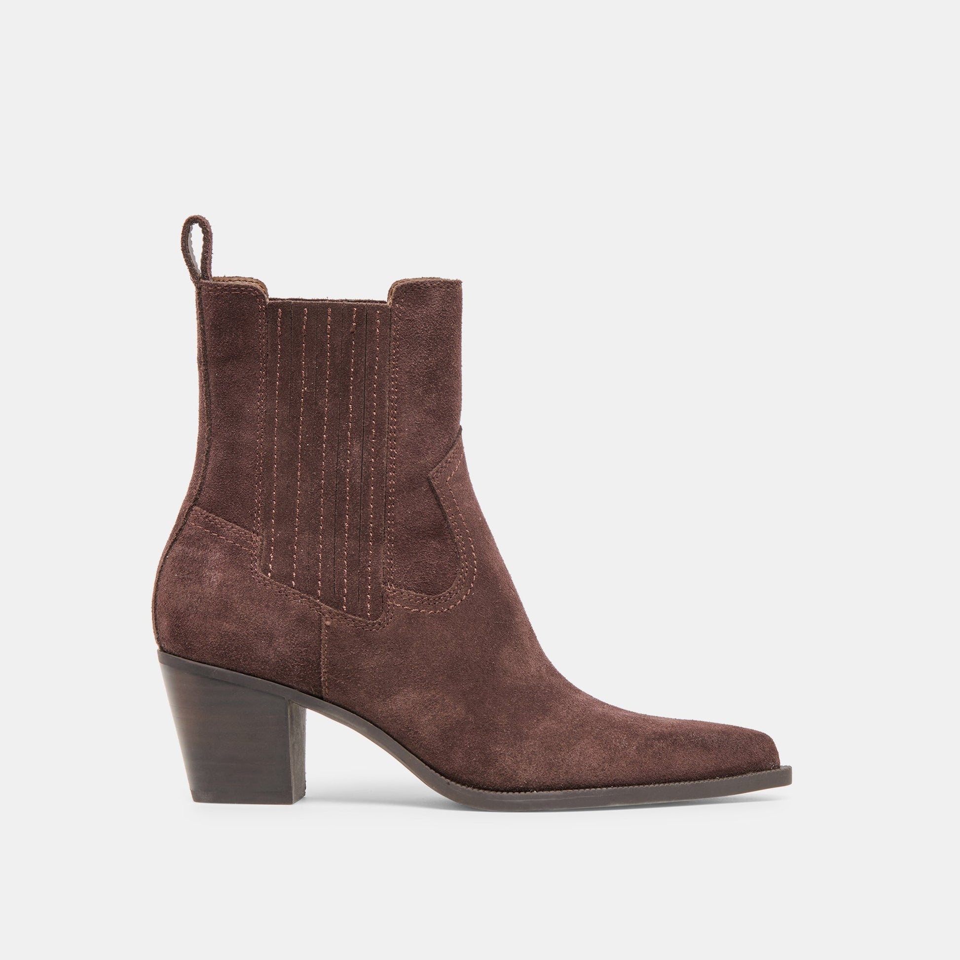 Slim Mahogany Suede Booties Dolce Vita