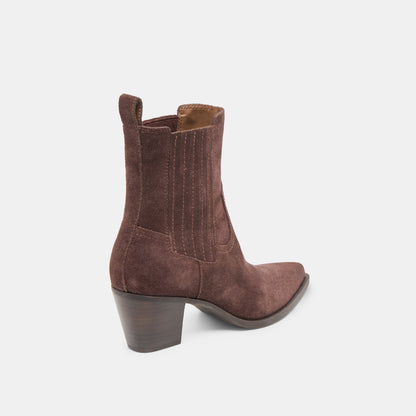 Slim Mahogany Suede Booties Dolce Vita