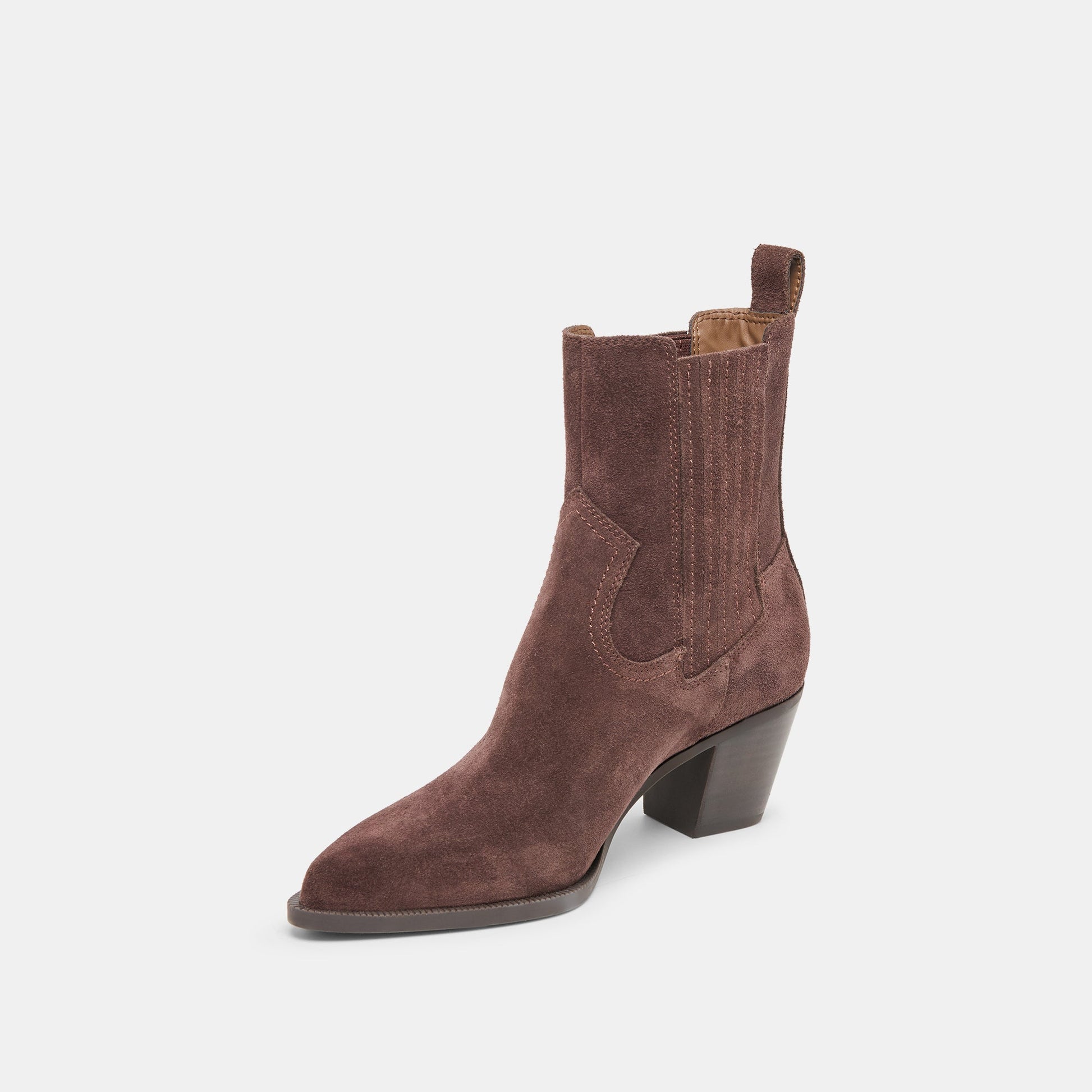 Slim Mahogany Suede Booties Dolce Vita