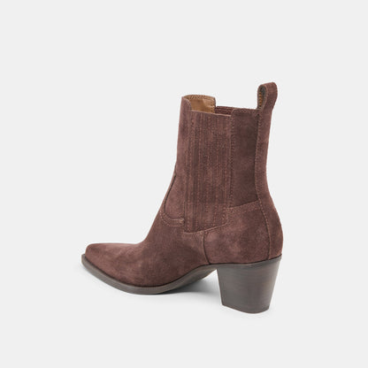 Slim Mahogany Suede Booties Dolce Vita