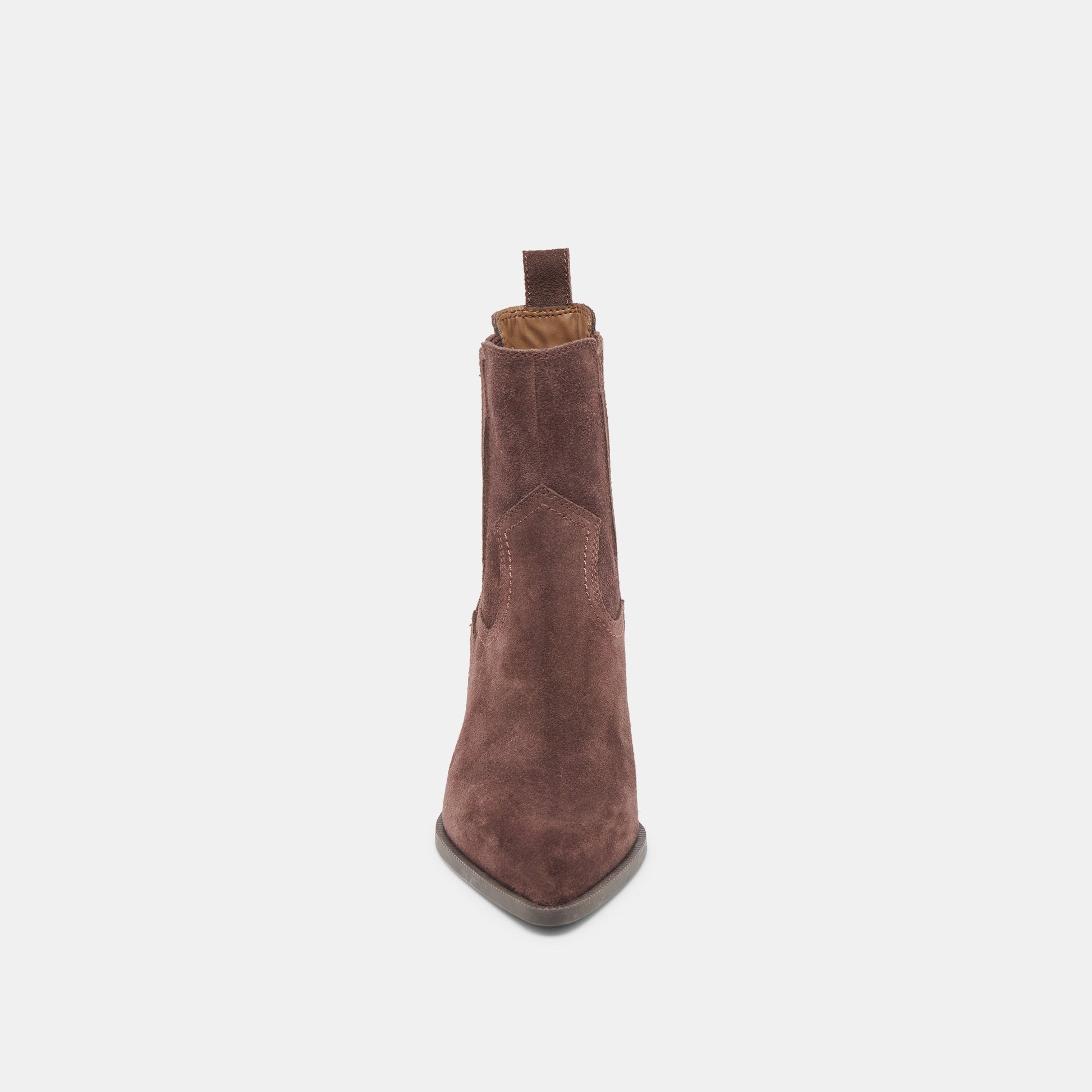 Slim Mahogany Suede Booties Dolce Vita