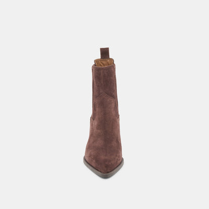 Slim Mahogany Suede Booties Dolce Vita