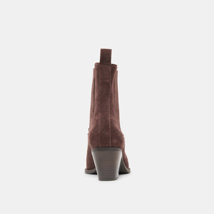 Slim Mahogany Suede Booties Dolce Vita