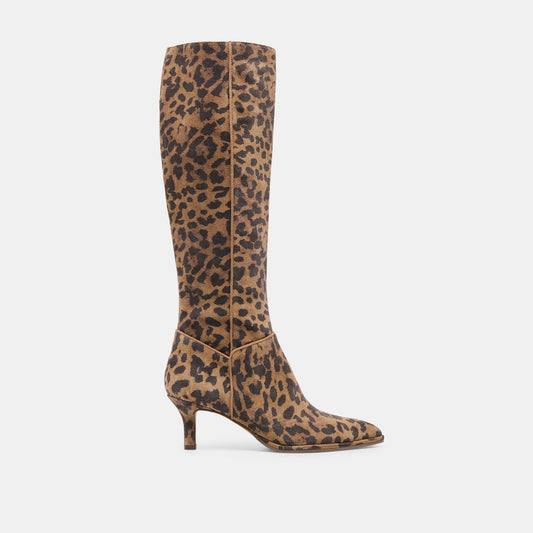 Aldy Brown Leopard Printed Suede Boots Dolce Vita