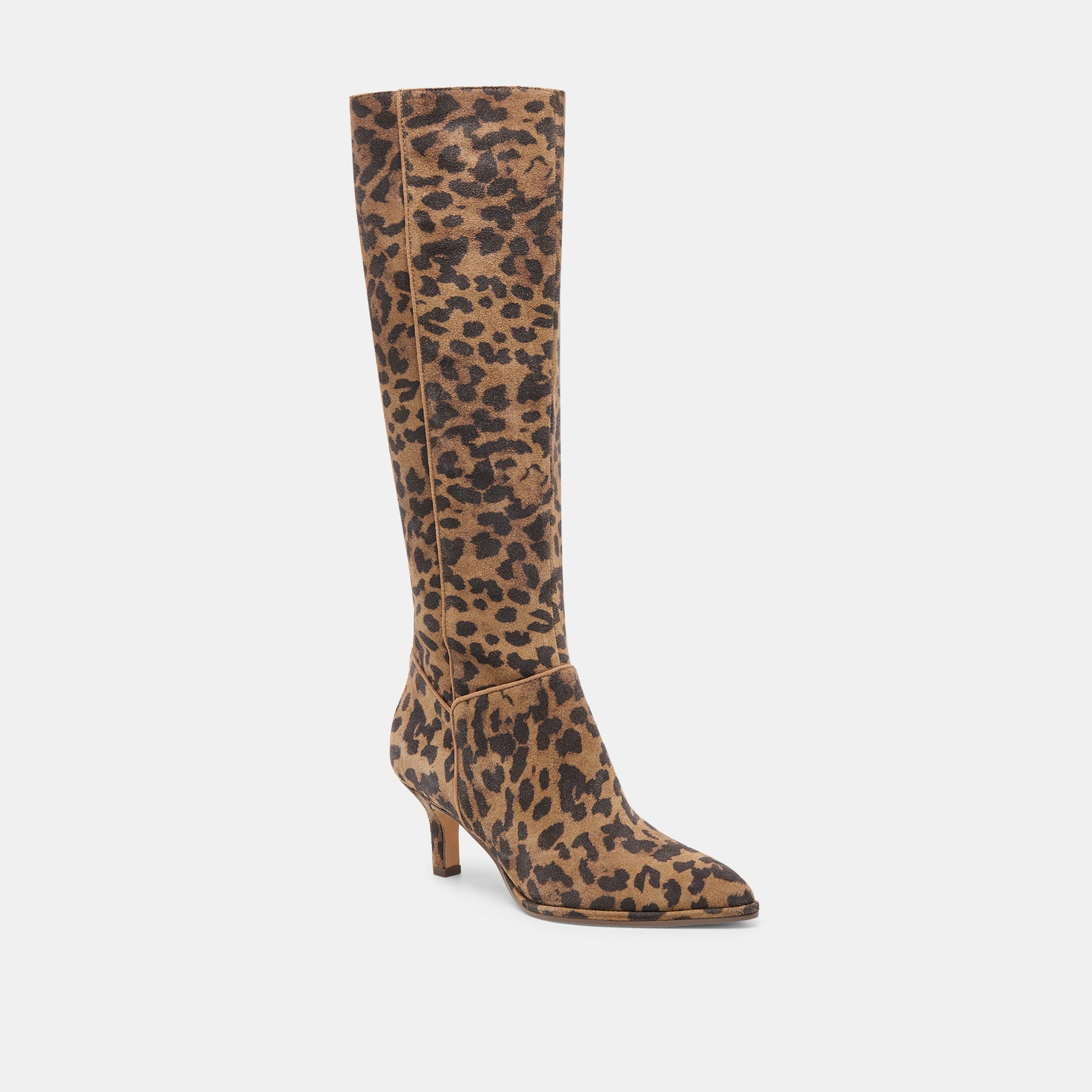Aldy Brown Leopard Printed Suede Boots Dolce Vita