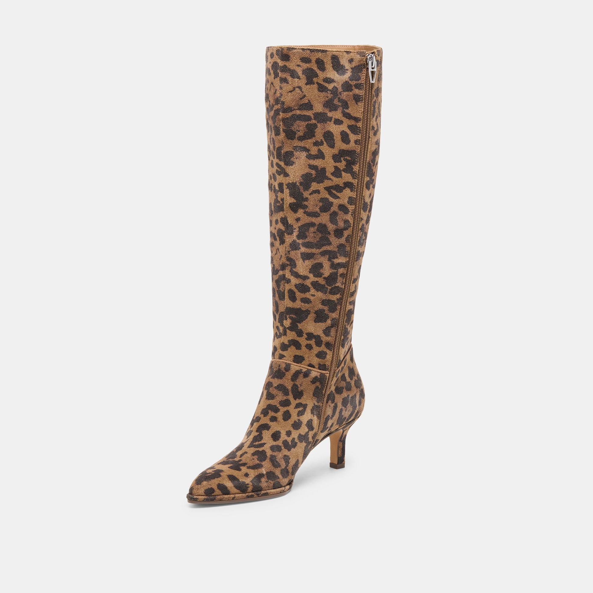 Aldy Brown Leopard Printed Suede Boots Dolce Vita