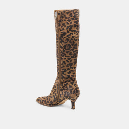 Aldy Brown Leopard Printed Suede Boots Dolce Vita
