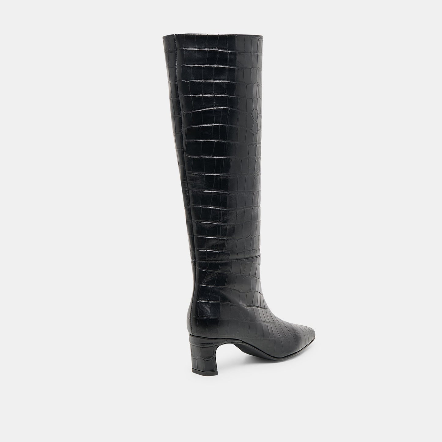 Trixi Noir Croco Embossed Leather Boots Dolce Vita