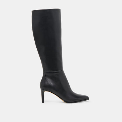 Emmi Black Leather Wide Calf Boots Dolce Vita