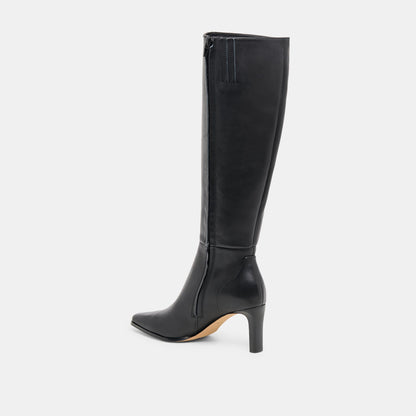 Emmi Black Leather Wide Calf Boots Dolce Vita