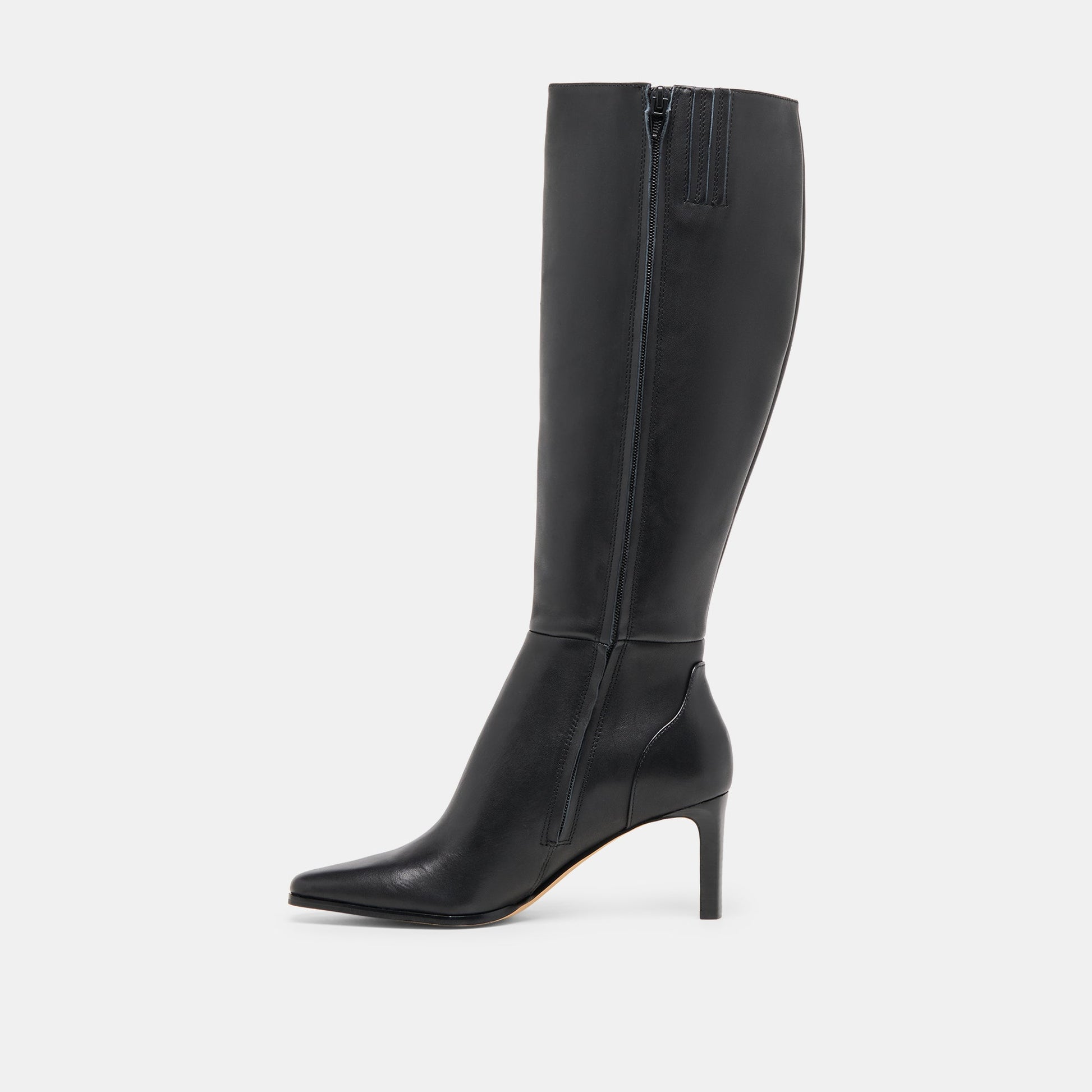 Emmi Black Leather Wide Calf Boots Dolce Vita