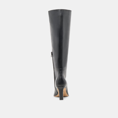 Emmi Black Leather Wide Calf Boots Dolce Vita