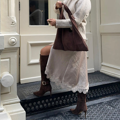KINZY BOOTS DK BROWN SUEDE Dolce Vita