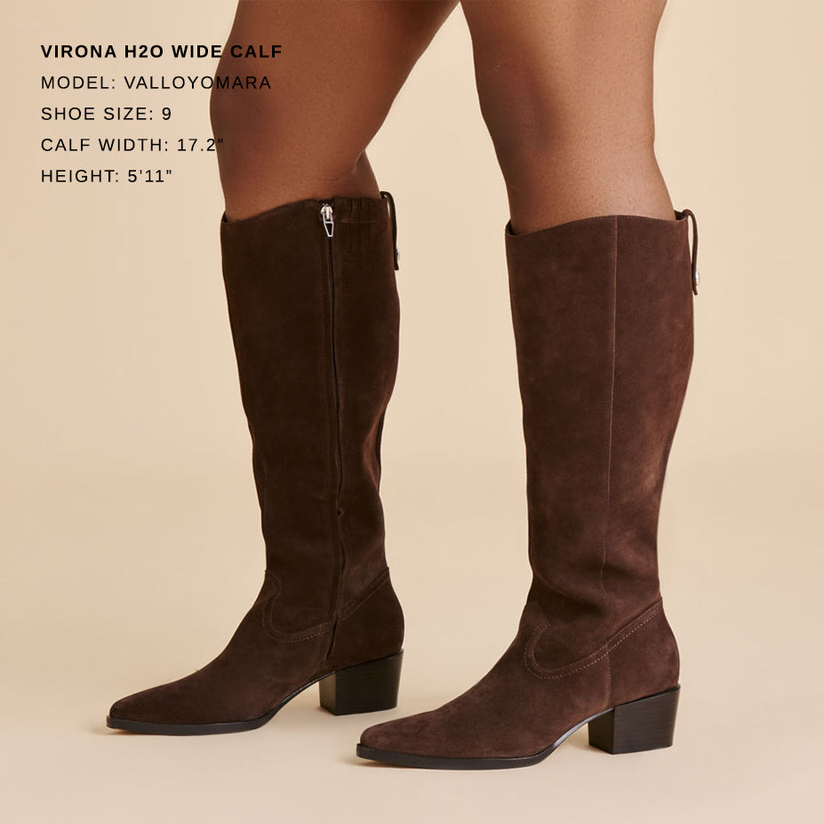 Virona H2O Waterproof Dk Brown Suede Wide Calf Boots Dolce Vita
