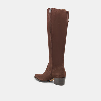 Virona H2O Waterproof Dk Brown Suede Wide Calf Boots Dolce Vita