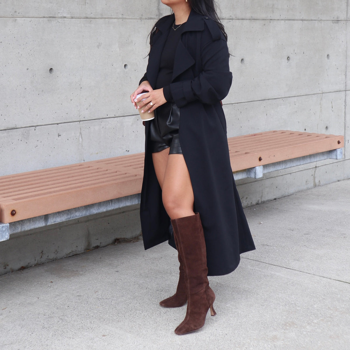 GYRA WIDE CALF BOOTS DK BROWN SUEDE Dolce Vita