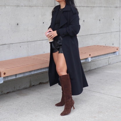 GYRA WIDE CALF BOOTS DK BROWN SUEDE Dolce Vita