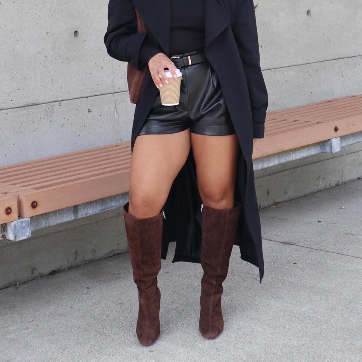 GYRA WIDE CALF BOOTS DK BROWN SUEDE Dolce Vita