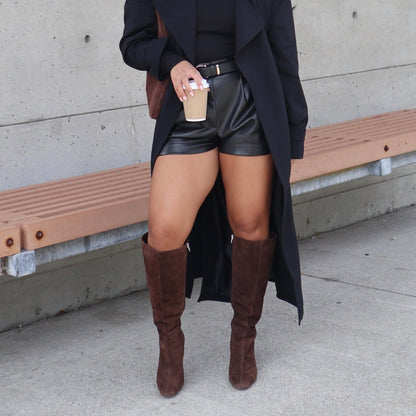 GYRA WIDE CALF BOOTS DK BROWN SUEDE Dolce Vita