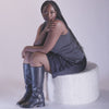 Kilian H2O Waterproof Black Leather Wide Calf Boots Dolce Vita