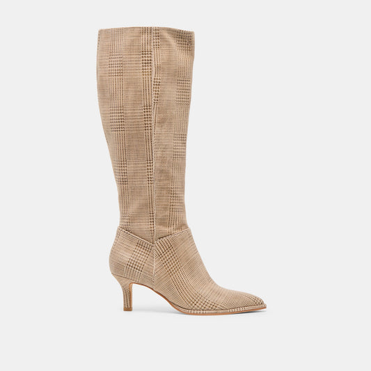 Aldy Herringbone Printed Suede Boots Dolce Vita