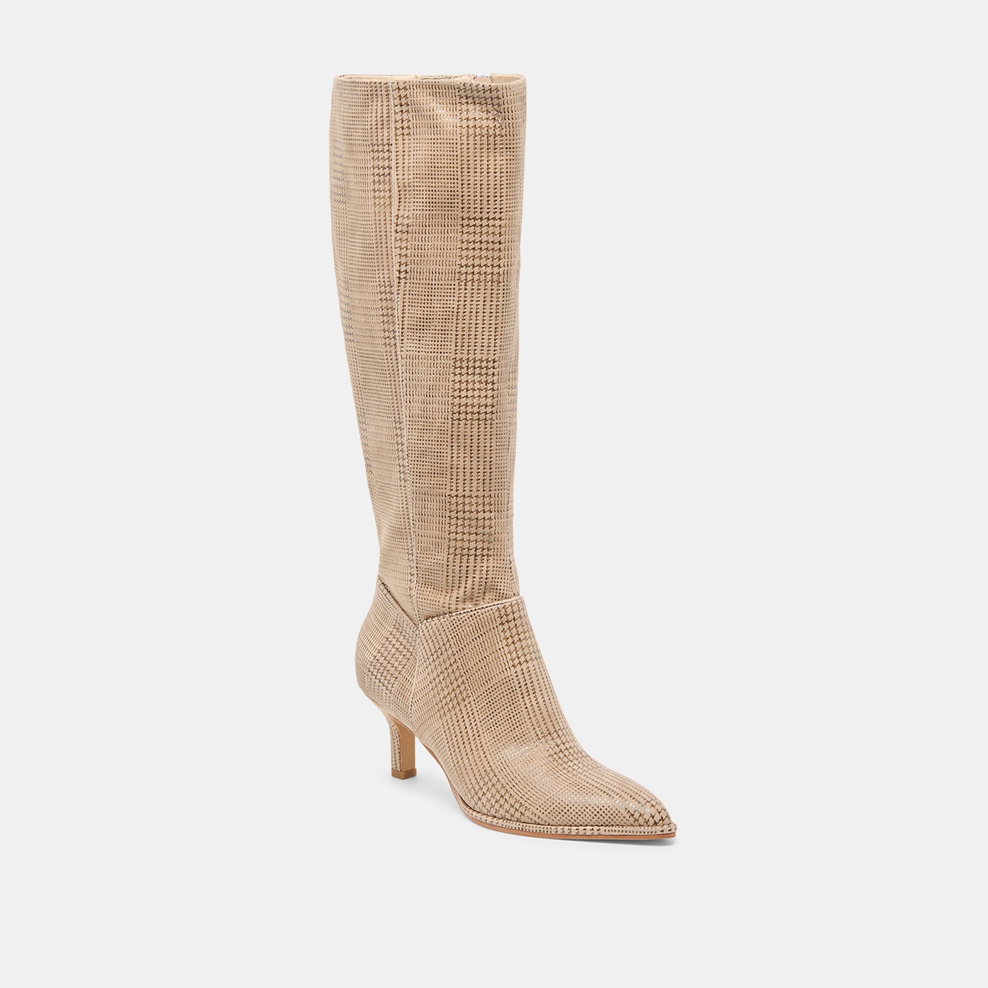 Aldy Herringbone Printed Suede Boots Dolce Vita