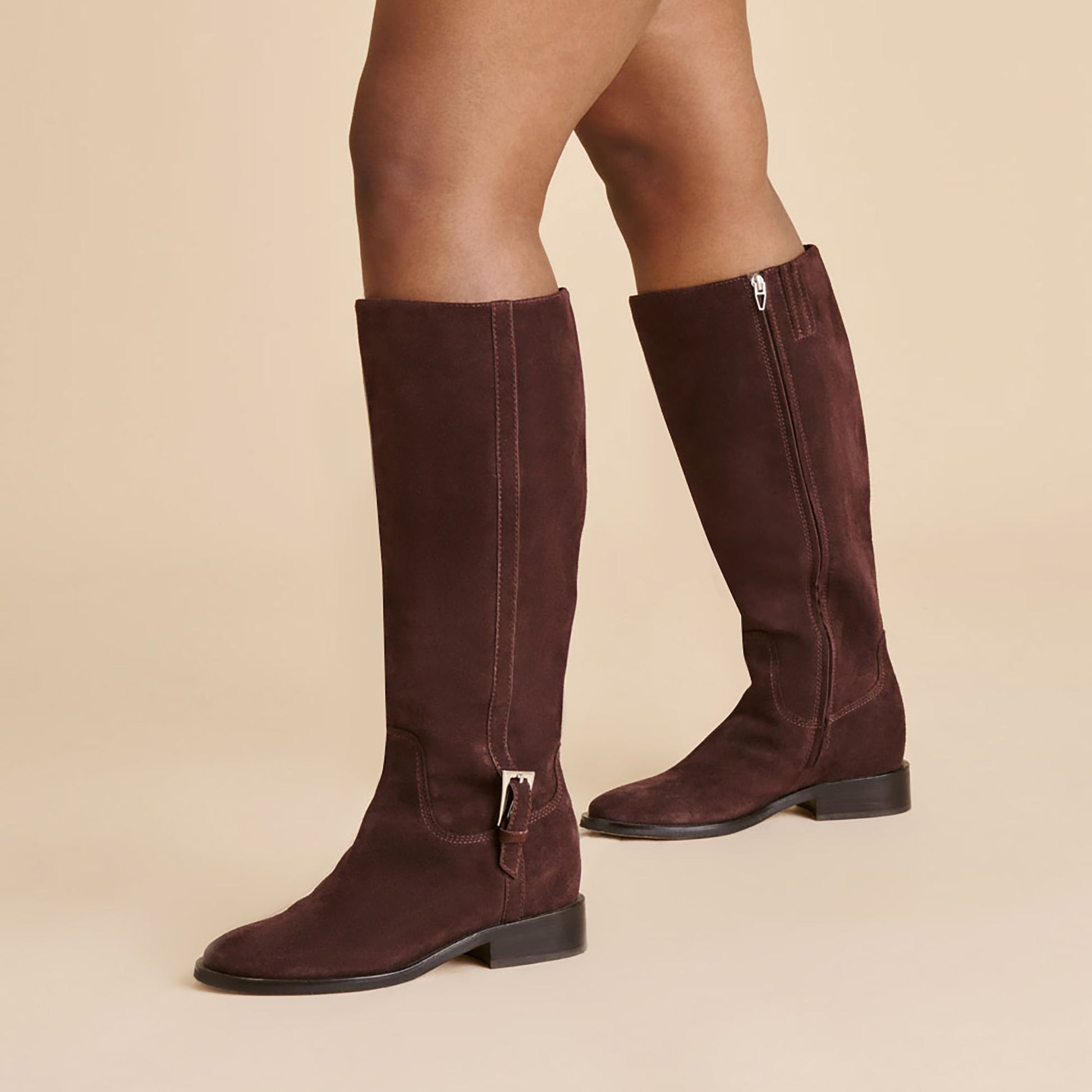 Kilian H2O Waterproof Mahogany Suede Wide Calf Boots Dolce Vita