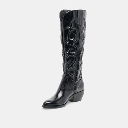 Mirla Black Leather Boots Dolce Vita