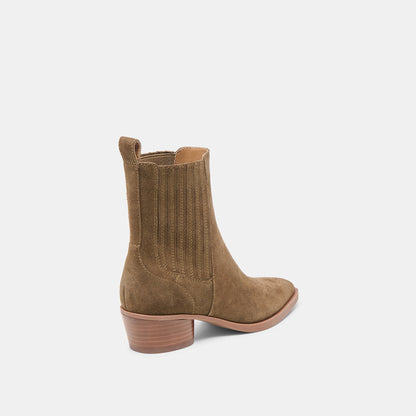 Faint H2O Waterproof Olive Suede Booties Dolce Vita