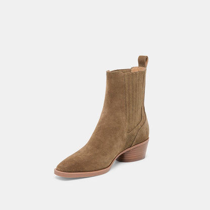 Faint H2O Waterproof Olive Suede Booties Dolce Vita