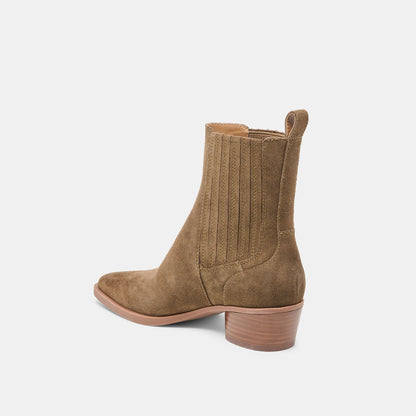 Faint H2O Waterproof Olive Suede Booties Dolce Vita