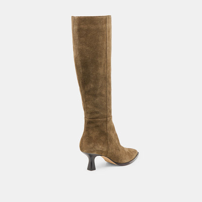 Auggie Olive Suede Wide Calf Boots Dolce Vita